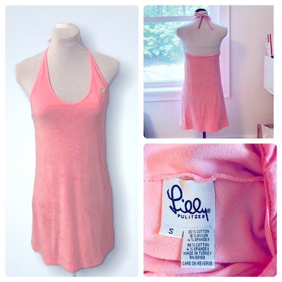 Lilly Pulitzer Dresses & Skirts - Lily Pulitzer Halter Dress Beach Cover Terrycloth